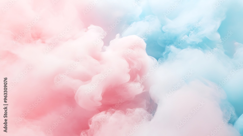 Soft pastel clouds of pink, blue, and white blending in a fluffy, cotton-like texture, evoking a dreamy, light, and serene atmosphere. Soft pastel clouds of pink, blue, and white blending in a fluffy, cotton-like texture, evoking a dreamy, light, and serene atmosphere.
