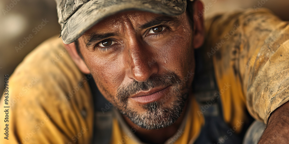 Skillful Tradesperson: A man in workman's clothes, his hands dirty from labor and his expression one of satisfaction. Skillful Tradesperson: A man in workman's clothes, his hands dirty from labor and his expression one of satisfaction.