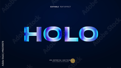 Hologram editable text effect