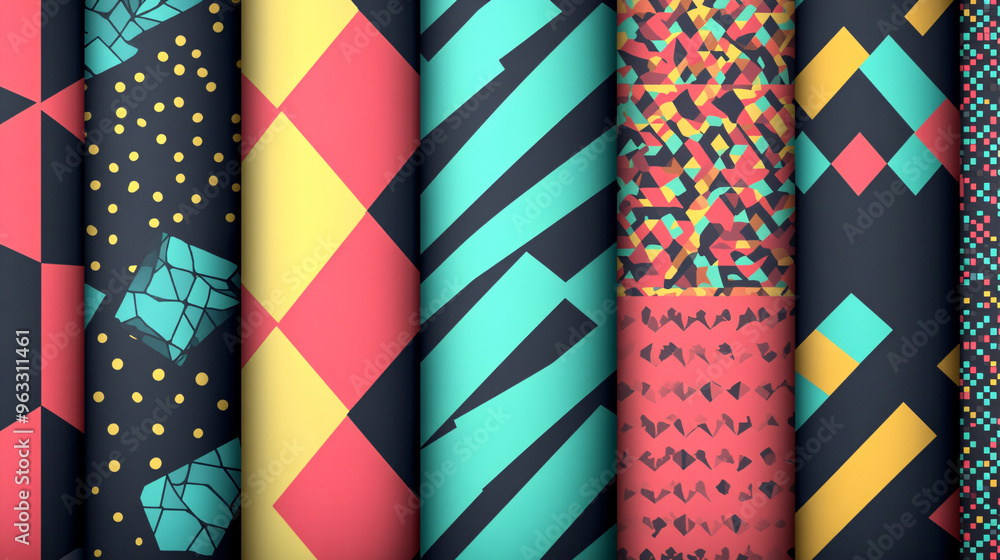 Obraz premium Geometric Abstract Patterns Seamless Repeat