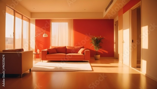 Photo interior modern design room 3d illustration