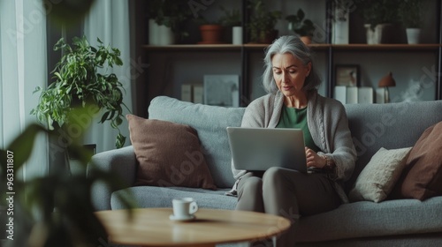 woman using laptop