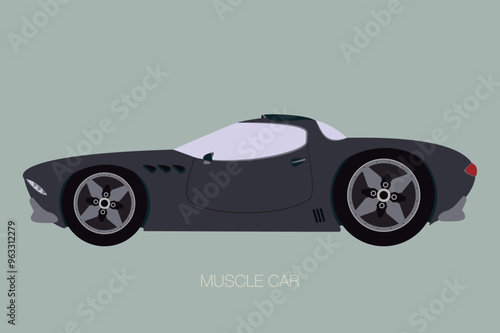muscle car, supercar, side view
