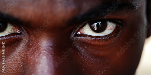 Determined Gaze: A close-up of a determined expression, highlighting the person's intense focus and determination.