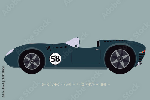 vintage street racing car.eps