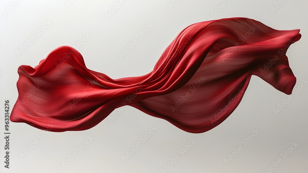 Graceful Crimson Silk Drifting Effortlessly in Captivating Motion Graceful Crimson Silk Drifting Effortlessly in Captivating Motion