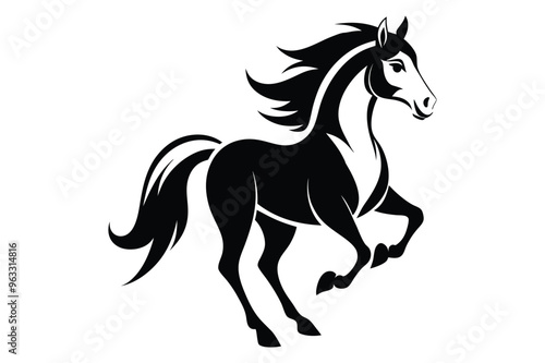 A Cute Horse Silhouette Vector Art Illustration