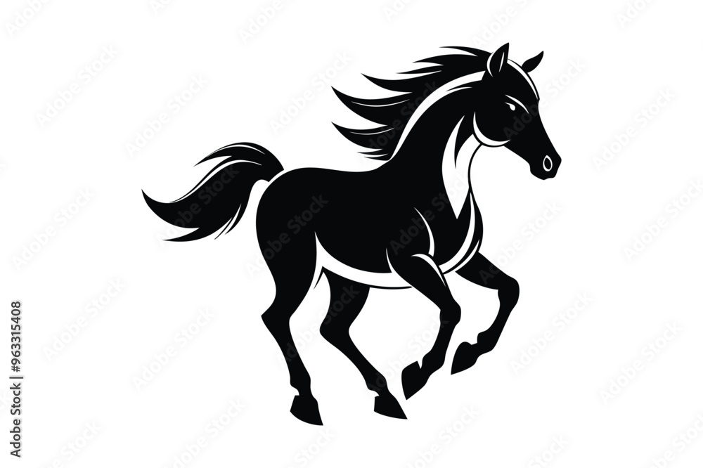 A Cute Horse Silhouette Vector Art Illustration A Cute Horse Silhouette Vector Art Illustration