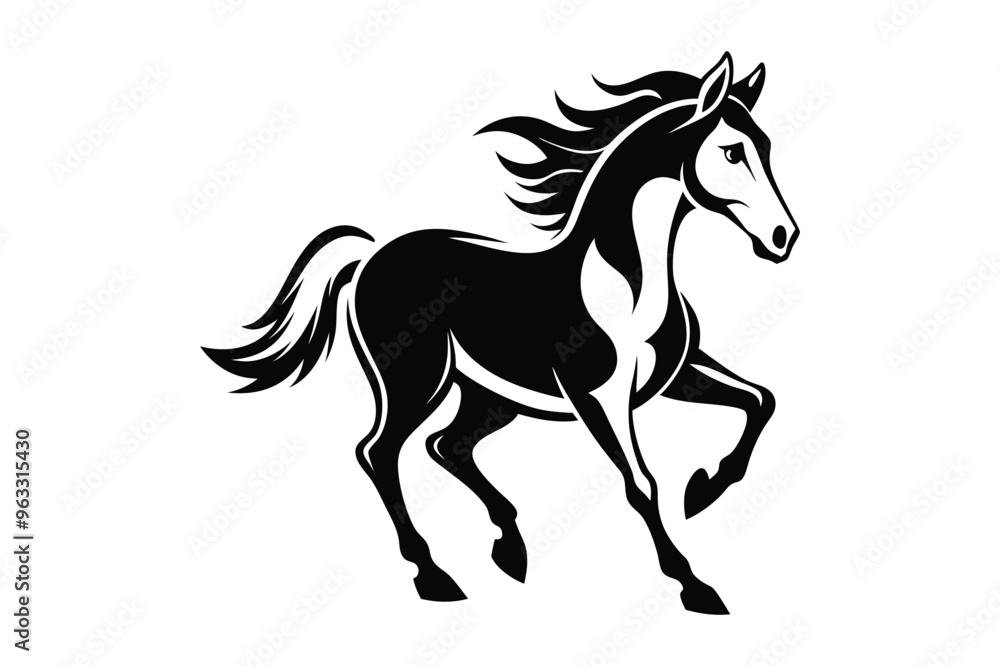 A Cute Horse Silhouette Vector Art Illustration A Cute Horse Silhouette Vector Art Illustration