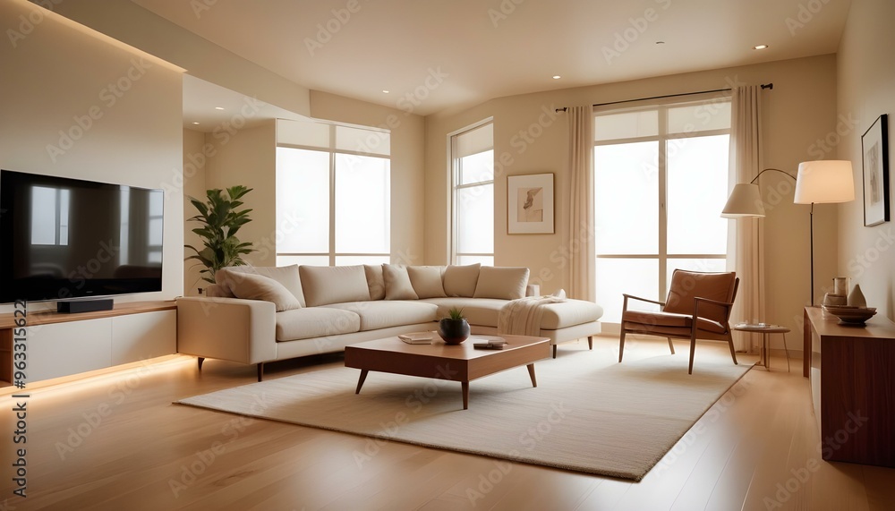 Fototapeta premium Photo interior modern design room 3d illustration