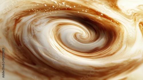 Swirling Coffee Cream and Brown Liquid