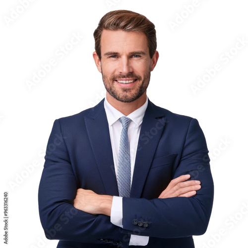 Portrait of a man, professional photo, transparent background