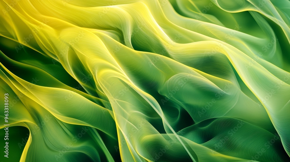 Abstract yellow and green wavy lines forming an organic background Abstract yellow and green wavy lines forming an organic background