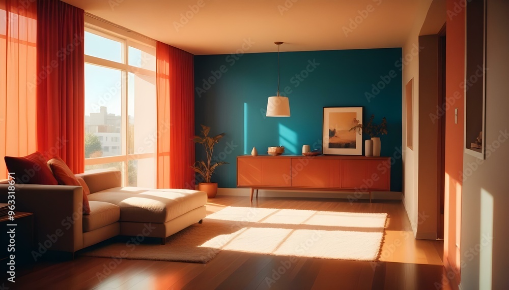 Fototapeta premium Photo interior modern design room 3d illustration