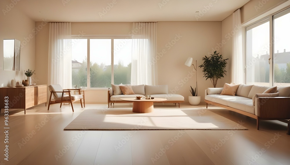 Fototapeta premium Photo interior modern design room 3d illustration