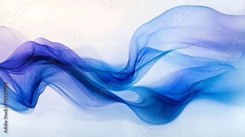 Wallpaper Mural Abstract blue wavy background flowing in the air Torontodigital.ca