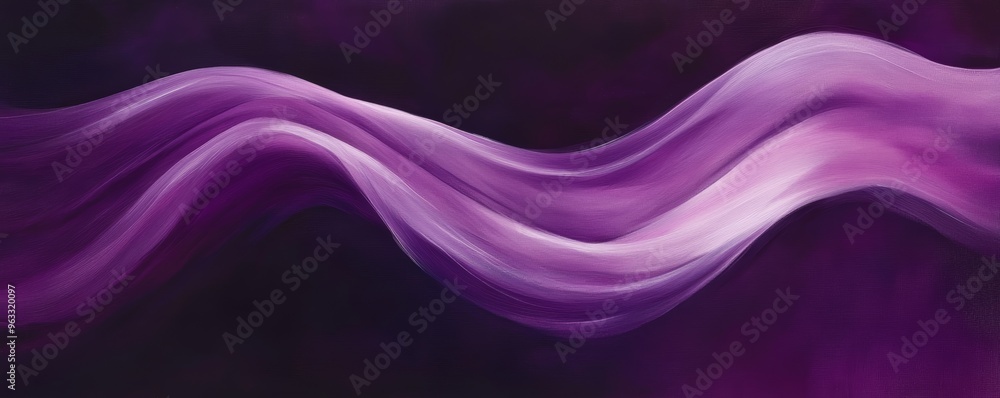 Abstract purple wavy shape flowing on dark background Abstract purple wavy shape flowing on dark background