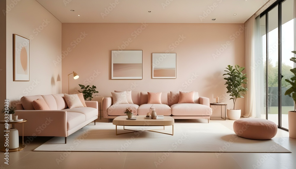 Fototapeta premium Photo interior modern design room 3d illustration