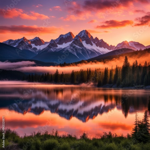 Fototapeta Naklejka Na Ścianę i Meble -  Sunrise in the mountains of tatra, poland
