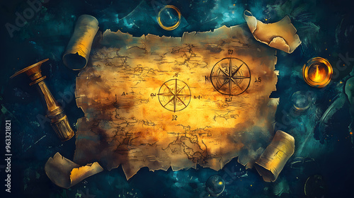 Deciphering the Ancient Map: A Treasure Hunt Adventure.