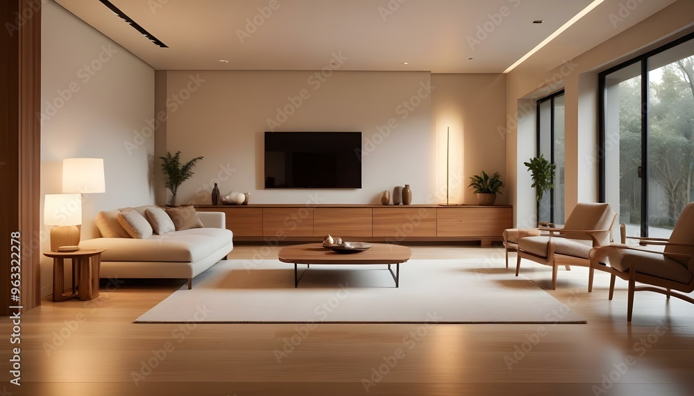 Photo interior modern design room 3d illustration Photo interior modern design room 3d illustration