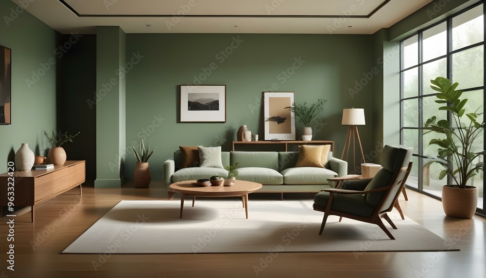 Fototapeta premium Photo interior modern design room 3d illustration