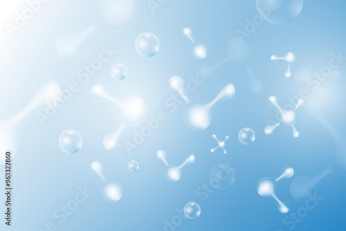 DNA molecules flowing abstract background design. DNA 3D splash background design. Hospital biotechnology design. 3D glass molecules background vector.