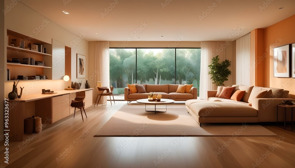 Fototapeta premium Photo interior modern design room 3d illustration