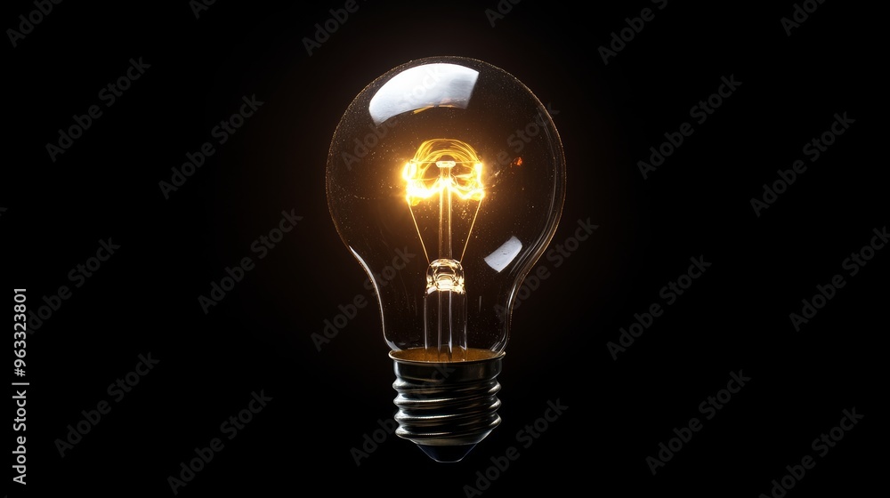 Bright light bulb shining in the dark representing ideas Bright light bulb shining in the dark representing ideas