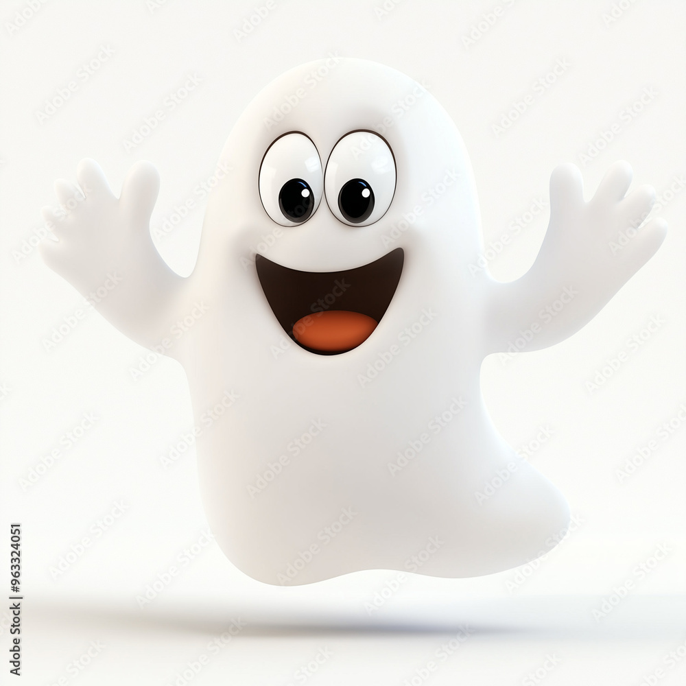 Cute 3d funny ghost cartoon. Illustration Cute 3d funny ghost cartoon. Illustration