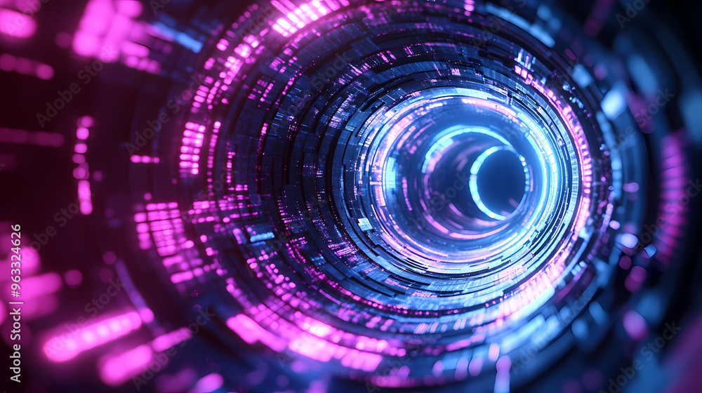 Futuristic technology data tunnel Futuristic technology data tunnel