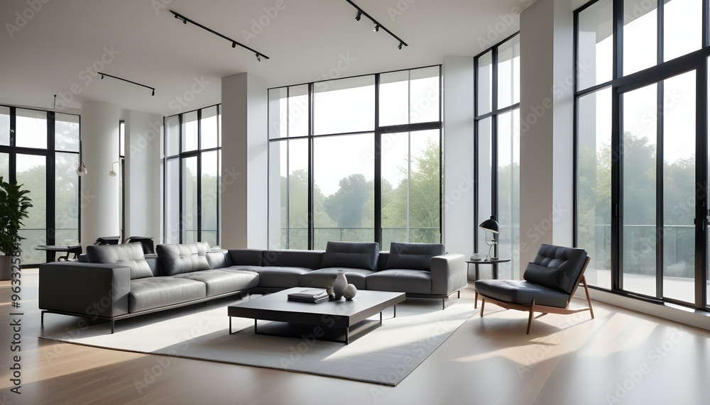 Photo interior modern design room 3d illustration Photo interior modern design room 3d illustration