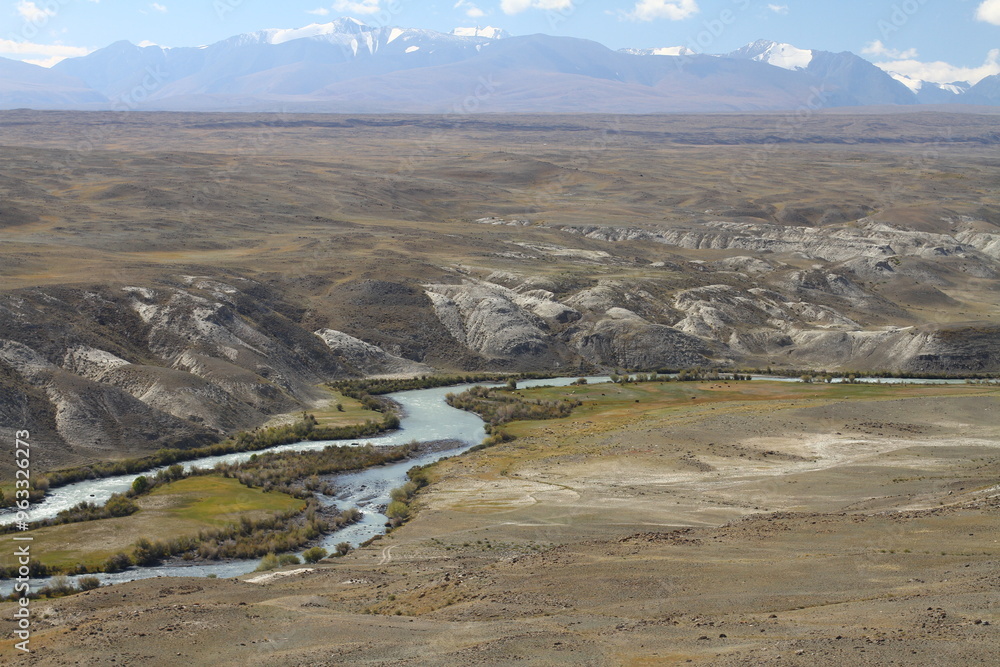 Chuya Steppe landscapes. Siberian Altai Mountains. Chuya Steppe landscapes. Siberian Altai Mountains.