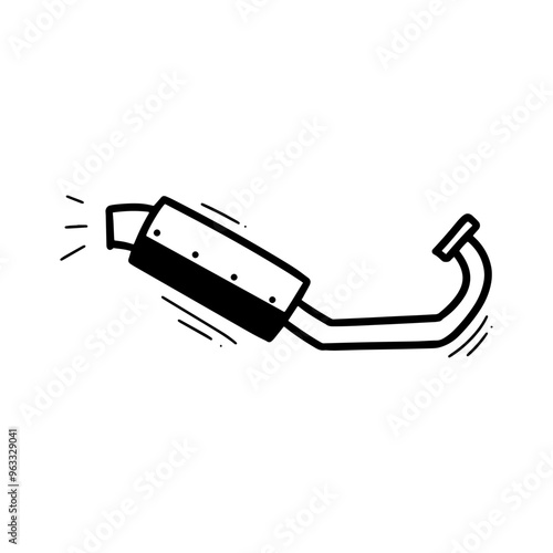 Hand Drawn Exhaust Illustration. Doodle Vector. Isolated on White Background - EPS 10 Vector