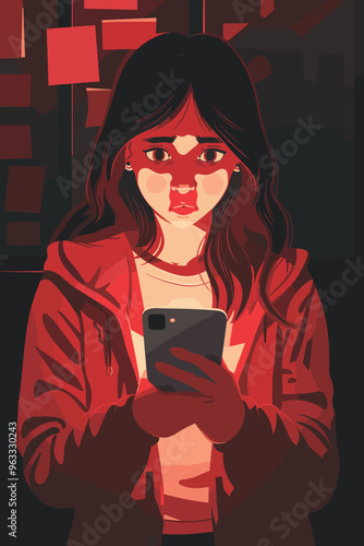 Unhappy Woman Reporting Smartphone Hacker Attack and Malware