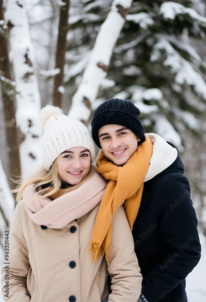 Young couple winter Young couple winter