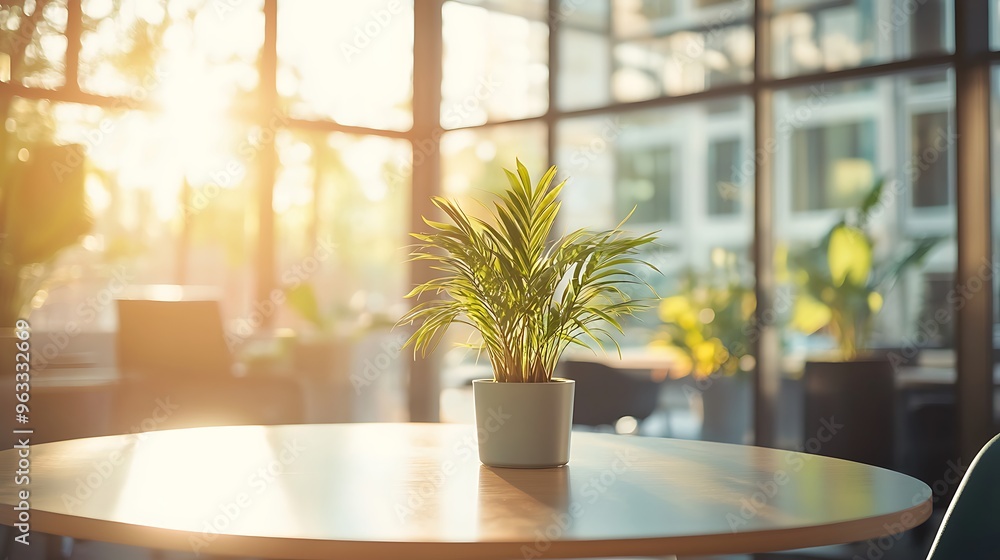 A modern, sunlit office with large glass windows, sleek furniture, and a small potted plant on the table, reflecting a professional atmosphere. A modern, sunlit office with large glass windows, sleek furniture, and a small potted plant on the table, reflecting a professional atmosphere.