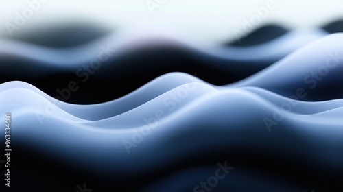 Abstract gradient with blurred tones of white, blue, and black gently transitioning into one another, creating a smooth and futuristic vibe. photo