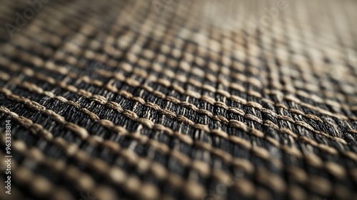 High-resolution close-up of intricate fabric textures, emphasizing the weave and details of the threads. photo