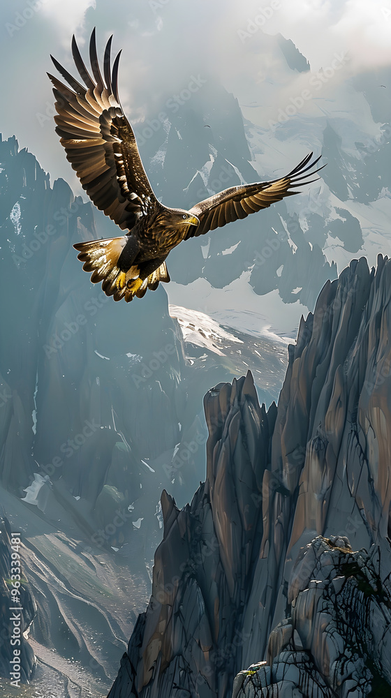 Obraz premium Majestic Eagle Soaring: Unleashing the Spirit of Freedom and Boundless Potential