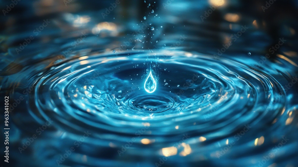 Water Drop Impacting Still Water Water Drop Impacting Still Water