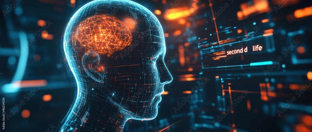 Digital, futuristic background with AI and data technology concepts. Digital, futuristic background with AI and data technology concepts.