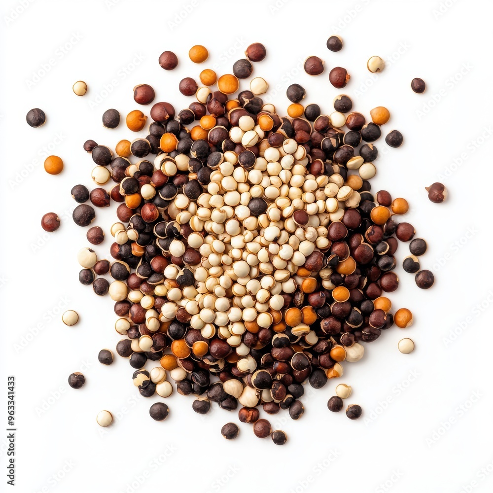 A pile of different colored beans and nuts A pile of different colored beans and nuts