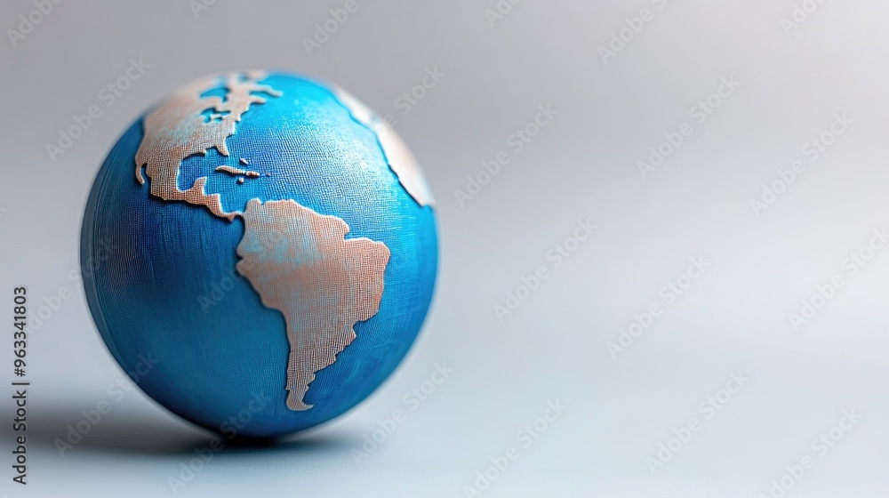 Blue Earth Globe on White Background Blue Earth Globe on White Background