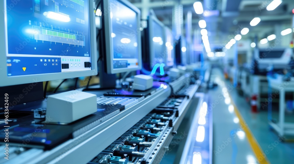 Advanced Manufacturing Assembly Line with Automated Machines Advanced Manufacturing Assembly Line with Automated Machines
