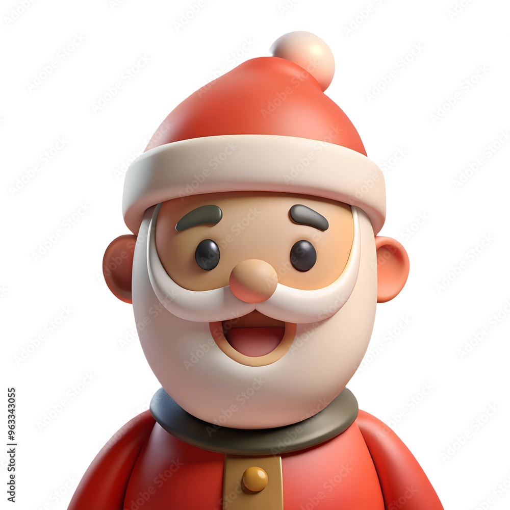 Santa face Plastic toy or 3d art design on white background. Santa face Plastic toy or 3d art design on white background.