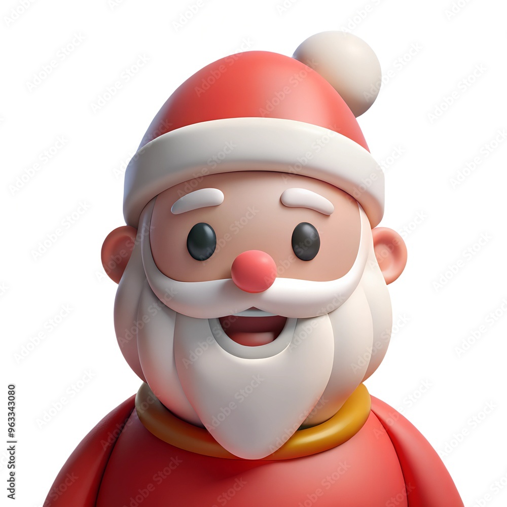 Santa face Plastic toy or 3d art design on white background. Santa face Plastic toy or 3d art design on white background.