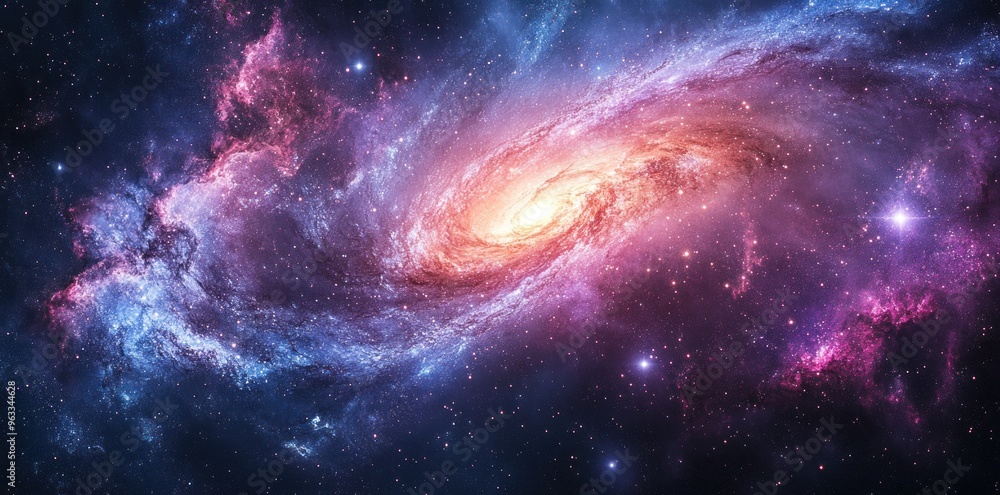 A Colorful Spiral Galaxy in the Vastness of Space A Colorful Spiral Galaxy in the Vastness of Space