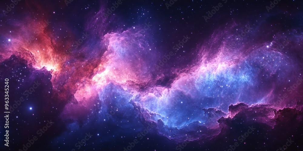 Fototapeta premium Cosmic Clouds and Stars in a Dark Nebula