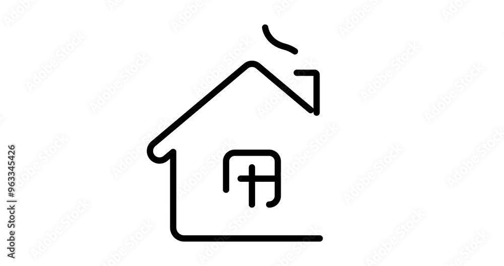 House animated outline icon with alpha channel. House 4k motion design animation for web, mobile and ui design House animated outline icon with alpha channel. House 4k motion design animation for web, mobile and ui design